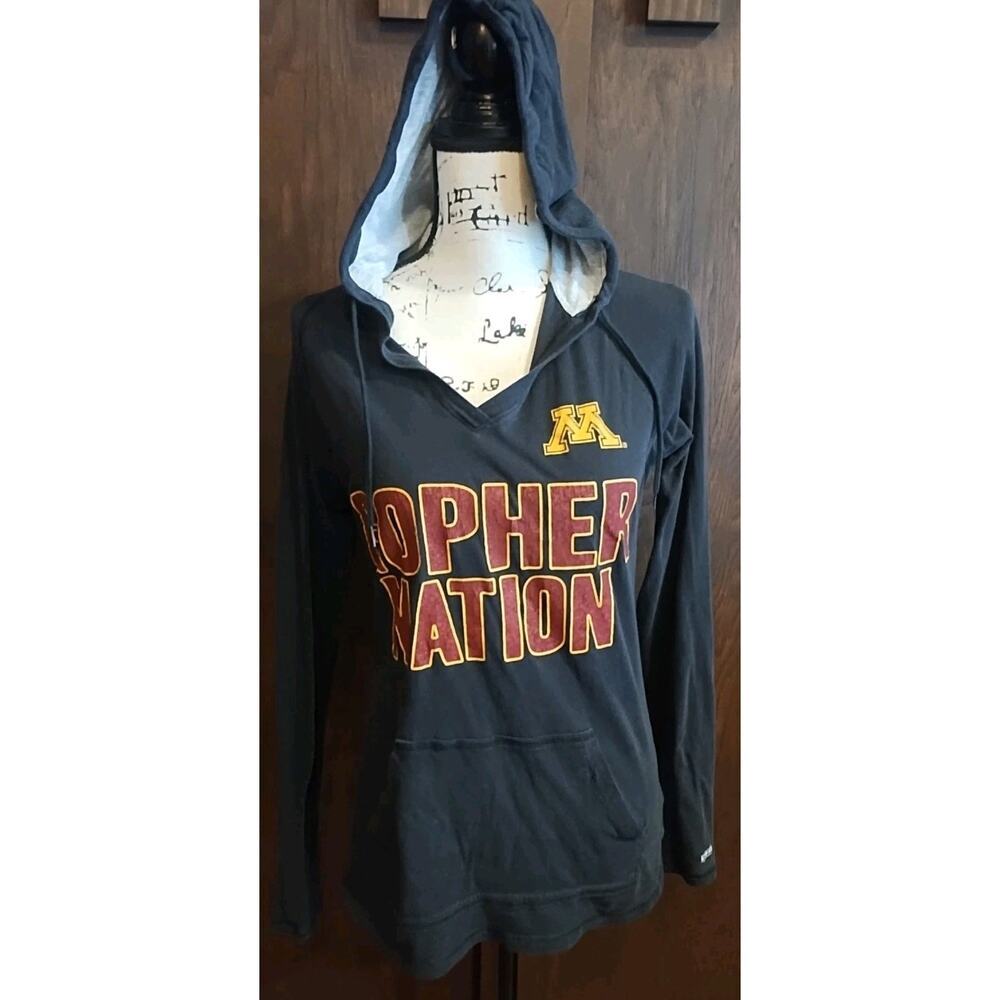 University of Minnesota Golden Gophers Hoodie Sweatshirt Womens Small Black Top